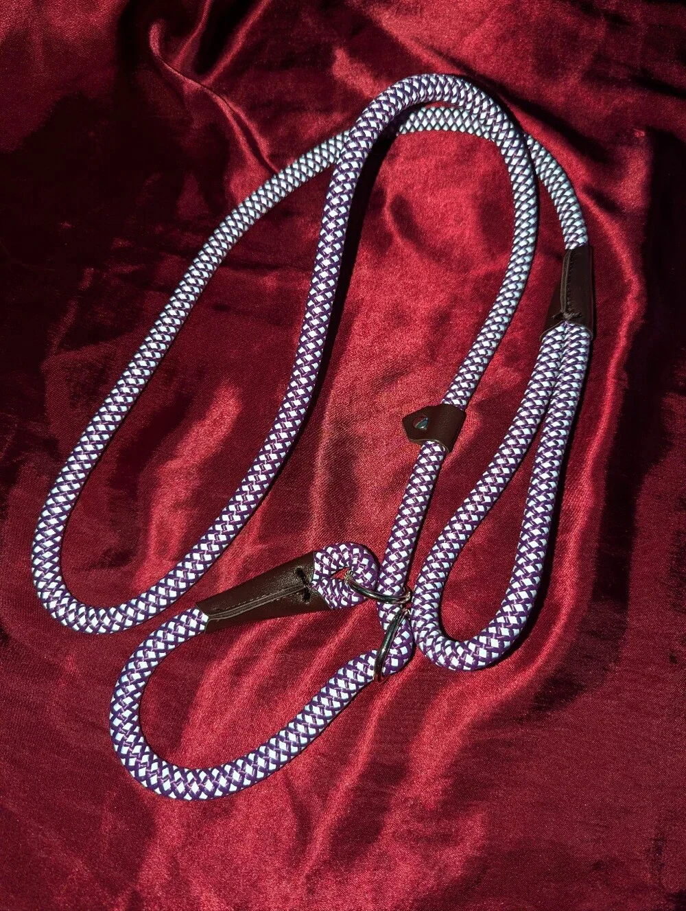2 FIDA Dog Slip Lead Leashes Reflective Purple 5ft
